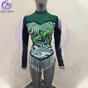 Justaucorps de majorette de qualité supérieure, élégant et confortable, avec logo personnalisé et manches longues, prix de gros par Zimvi Sports - Product Image 1