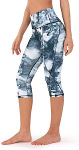 Legging de yoga capri pour femme à taille haute avec poches, camouflage, impression de logo personnalisée, contrôle du ventre, entraînement, athlétique, course à pied - Product Image 4