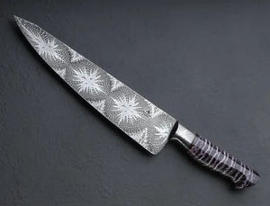 Cuchillo de Cocina Santoku Profesional Forjado a Mano de 7 Pulgadas, Acero Inoxidable Japonés con Alto Contenido de Carbono, 3 Capas AUS10, Mango de Madera, Cuchillo de Chef - Product Image 6