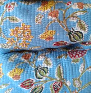 กระเป๋าเครื่องสำอางผ้าฝ้ายคุณภาพสูงแบบวินเทจ ซิปทนทานอเนกประสงค์ ขนาดเล็ก-กลาง ลายบล็อกพิมพ์ - Product Image 4