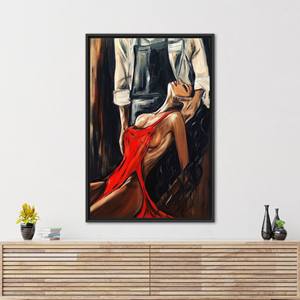 Modern Printed Canvas: Romantic Couple Bedroom Art for Sensual Decor,Black <b>Framed</b> - Product Image 1