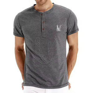 T-shirt Henley sportif de haute qualité 100% coton, service personnalisé OEM, respirant, séchage rapide, fabriqué au Pakistan - Product Image 6