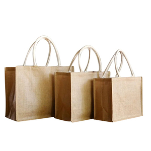 Vente en gros d'usine de sacs à main en toile de jute imprimés personnalisés sac fourre-tout en jute écologique réutilisable fournisseur de sacs à provisions en jute - Product Image 2