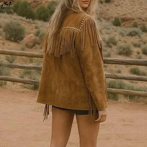 Blouson en cuir pour femme, conception OEM personnalisée, faible MOQ, rembourrage en coton respirant, séchage rapide, prix raisonnable, en vente - Product Image 2