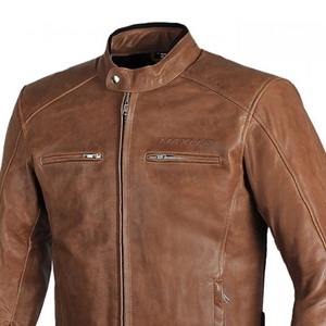 Motorcycle Perforated Leather Natural Grain Stylish Black Genuine Leather Windproof Waterproof Jacket for Bikers - Product Image 4