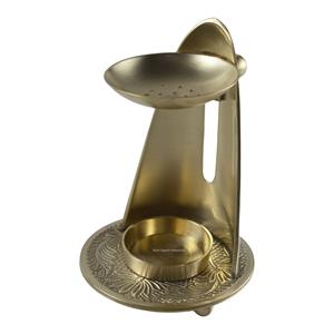 Support de brûleur à charbon de bois d'encens en laiton de conception unique avec lampe d'encens d'arôme de bol réglable pour la décoration intérieure religieuse - Product Image 2