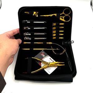 Kit d'outils pour extensions de cheveux Microbeads avec pinces, ciseaux, outils à boucle, impression de logo personnalisée, kit de beauté en gros - Product Image 1
