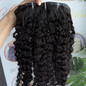 QHair vente en gros naturel vietnamien indien cheveux humains sans couture Clip-in cheveux cuticules alignés brut birman bouclés pinces à cheveux - Product Image 4