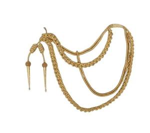 Wholesale OEM Service White & Gold Custom Requirement Logo Aiguillette with Silver <b>Braided</b> <b>Cord</b> - Product Image 6