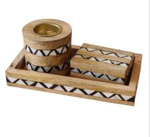 Ensemble de brûleur à bakhoor de style moderne, très vendu, brûleur à encens, mabkhara, encens religieux, incrustation d'os, brûleurs arabes, plateau - Product Image 1