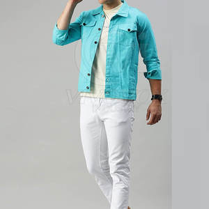 Vestes en jean décontractées de couleur personnalisée pour hiver pour hommes Vestes en jean de conception de service OEM Vestes en jean pour hommes - Product Image 5