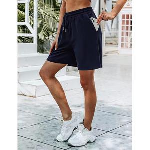 Shorts en coton éponge de qualité supérieure pour femmes fermeture à la taille élastique décontracté solide taille confortable en tissu polyester français - Product Image 5