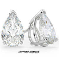 Pera 5*8 simular moissanita piedras preciosas pendientes oro blanco 100% 925 pendientes de plata esterlina joyería fina al por mayor