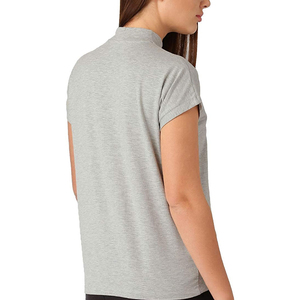 Camiseta con logotipo personalizado para mujer Camiseta transpirable de algodón de manga corta con cuello redondo - Product Image 3