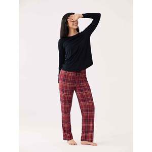 Ensemble de détente pour femme haut de gamme personnalisé, robe en bambou tricoté doux, taille élastique avec cordon de serrage, personnalisable XS, durable, ODM - Product Image 4