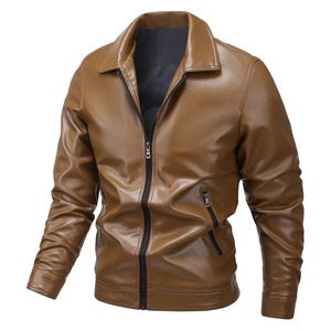 เสื้อโค้ทลำลองผู้ชายหนังแท้ทรงเข้ารูปสไตล์เกาหลีแฟชั่นไฮสตรีทกันน้ำกันลมระบายอากาศได้ดี - Product Image 3