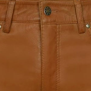 กางเกงหนังแท้ทรงตรงเอวสูงสำหรับผู้ชายแบบลำลองน้ำหนักเบา ระบายอากาศได้ดี  ปรับแต่งได้ - Product Image 6