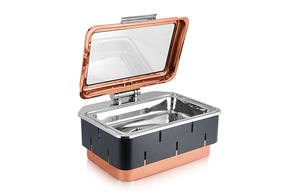 Luxury Design Copper <b>Chafing</b> <b>Dish</b> with Brass <b>Fuel</b> Gel Stand & Serving Bowl with Unique Design Copper Food Serving <b>Dish</b> - Product Image 6