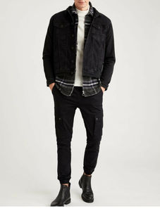 Veste en jean d'hiver pour homme, impression de logo personnalisée, vente en gros, streetwear décontracté, manteaux en jean tendance, jeans imperméables, veste de moto - Product Image 6