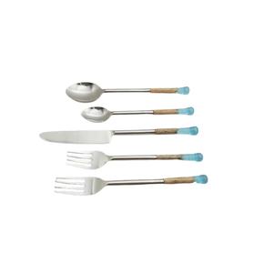 Ensemble de couverts en acier inoxydable fait main avec manche en résine de style laiton tendance 2025, moderne, cinq pièces, cuillère, fourchette, passe au lave-vaisselle - Product Image 5