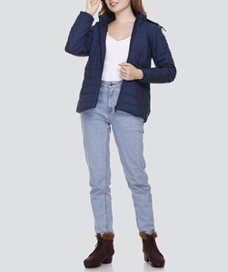 Venta al por mayor personalizado Unisex invierno Parka Casual ecológico transpirable a prueba de viento Puffer chaqueta Stand Collar Nylon Shell frontal - Product Image 6