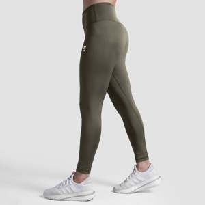 Legging de sport slim olive pour femme, taille haute, sans couture, en nylon et élasthanne, idéal pour le yoga et les loisirs, taille XL - Product Image 3