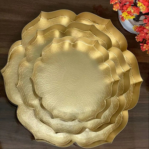 Gold metal urli set metal bowls for <b>floating</b> flowers and <b>candles</b> - Product Image 1