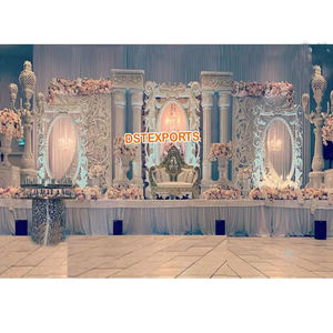 Escenario de Boda Tradicional de Tres Pilares, Magnífico Escenario de Boda de Estilo Tradicional, Escenario Elegante para Bodas Indias, Evento en Massachusetts - Product Image 5