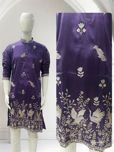 Pyjama Kurta en rayonne de soie et coton de qualité supérieure pour hommes avec paillettes brodées pour les fêtes et le style traditionnel Diwali - Product Image 6