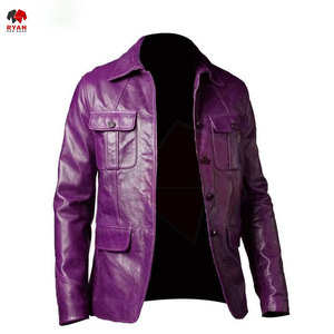 Veste en cuir élégante pour homme, couleur unie, haute qualité, personnalisation de marque, fabrication OEM ODM - Product Image 3