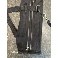 Pantalon noir HIGH Gothic Grunge avec chaînes, bretelles et fermetures éclair, coupe slim pour femmes, 2026