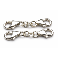 Bracelet-collier en argent sterling 925 plaqué or 22 carats, finition polie, double fermoir mousqueton, longueur de rallonge 3 cm, 8 mm