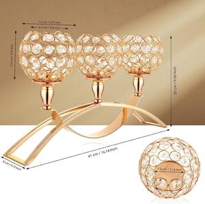 Support de bougie scintillant entouré de cristal de conception super spéciale bougeoir métallique très exigeant support de bougie de décoration de table - Product Image 2
