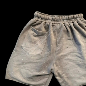 Shorts de Mezclilla de Cintura Alta para Mujer, Elegantes Shorts de Mezclilla con Pedrería Desgastada para el Verano, Shorts de Moda para Hombre - Product Image 3