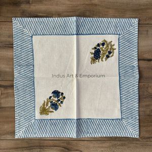 Custom Hand <b>Block</b> Printed Square Placemats & Napkins 100% Cotton Home Use Reusable - Product Image 4