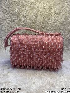 Designer Artisan Handmade Crystal Stone Broderie perlée Pochette de mariée Sacs à main sophistiqués pour les occasions spéciales du soir - Product Image 3