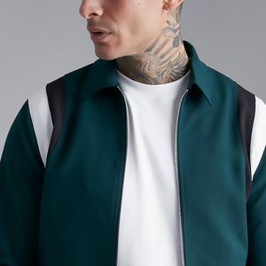 Veste universitaire pour homme de haute qualité avec broderie de logo personnalisée, patchwork en cuir, streetwear, col montant, imperméable - Product Image 3