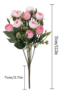 <span class=keywords><strong>Mini</strong></span>-rosiers artificiels en soie rose et <span class=keywords><strong>blanc</strong></span> pour bouquets de mariage et décorations de table de fête – Vente en gros - Product Image 6