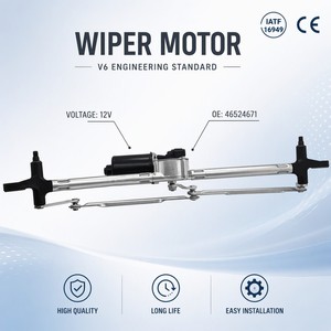 Moteur d'<span class=keywords><strong>essuie</strong></span>-<span class=keywords><strong>glace</strong></span> électrique de pare-brise avant de voiture 12V DC avec biellette pour <span class=keywords><strong>Fiat</strong></span> <span class=keywords><strong>Punto</strong></span> RHD OEM 46524671 46834852 51704326 - Product Image 1