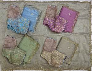 Sari de seda bordado exclusivo de diseñador de boutique indio para adultos, última tendencia étnica de ropa de fiesta - Product Image 1