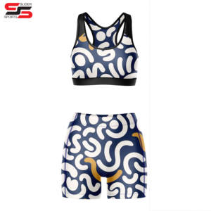 Soutien-gorge de sport pour femmes avec short taille haute 2 pièces dans un style unique pour les femmes soutien-gorge et short de motard OEM ODM - Product Image 1