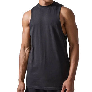 Camiseta sin mangas de gimnasio de algodón lavado sólido para hombre 2025 Chaleco de Fitness de algodón transpirable Casual bordado Mark's Top Fitness Casual 100% - Product Image 1
