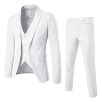 Costume d'affaires respirant blanc uni pour homme Mega Impex, ensemble décontracté 3 pièces automne/hiver, grande taille, anti-plis, vente en gros