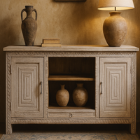 Meuble console multimédia au design moderne, buffet en bois massif sculpté à la main avec espace de rangement pour salle à manger, bar à domicile, chambre à coucher