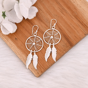 Pendientes de Plata de Ley 925, Precio al por Mayor, Buena Calidad, Pendientes Colgantes con Diseño de Hoja, Plata y Joyería - Product Image 2