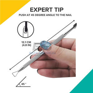Pousse-cuticules professionnel en acier inoxydable pour manucure, pédicure, salon et soins des ongles à domicile - Product Image 4