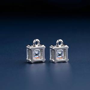 ต่างหูเพชรทรง Asscher 1 กะรัต เพชรเลี้ยงในห้องปฏิบัติการ ดีไซน์ทันสมัยน่ารัก ชุบทอง เหมาะสำหรับงานแต่งงาน งานครบรอบ หรือเป็นของขวัญ - Product Image 4