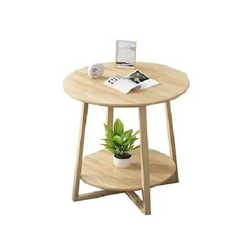 더블 레이어 나무 작은 테이블 가정용 침대 옆 테이블 연구 발코니 또는 방 커피 테이블