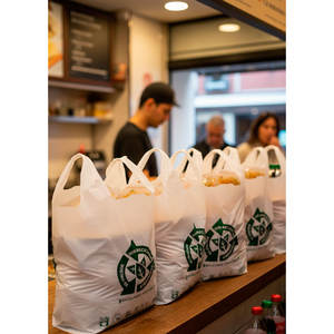 30x40cm 50m 70% <b>Recycled</b> Plastic T-Shirt Handle <b>Bag</b> 20packs x 1kg B2B - Product Image 3