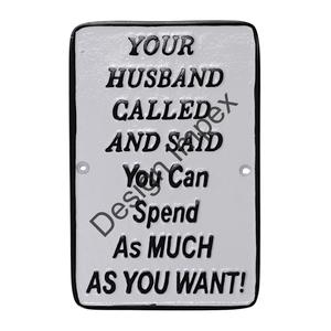 Placa de pared grande de Color blanco, artesanía de Metal, advertencia, decoración de pared de aluminio fundido personalizada promocional, placa personalizada, artículos decorativos - Product Image 2